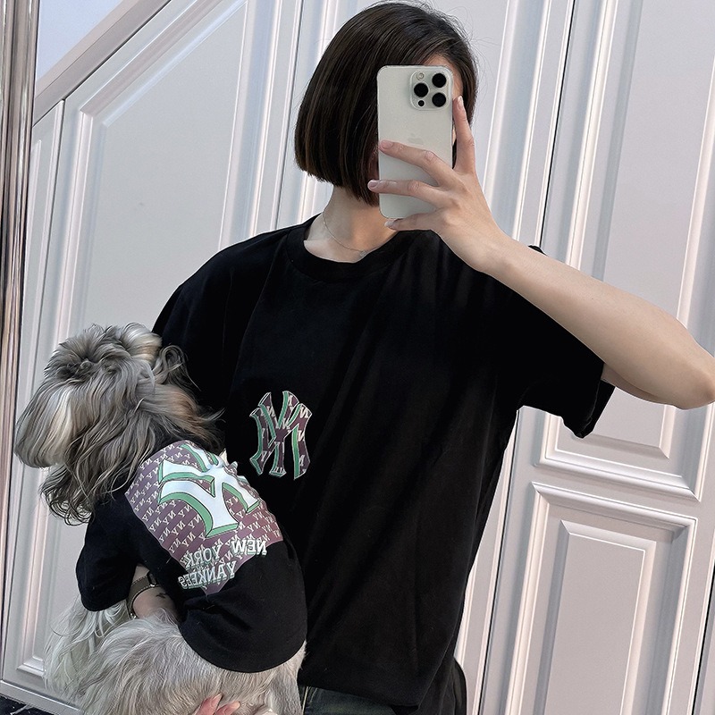 ペットペアルック ベースボール風 NYロゴTシャツ