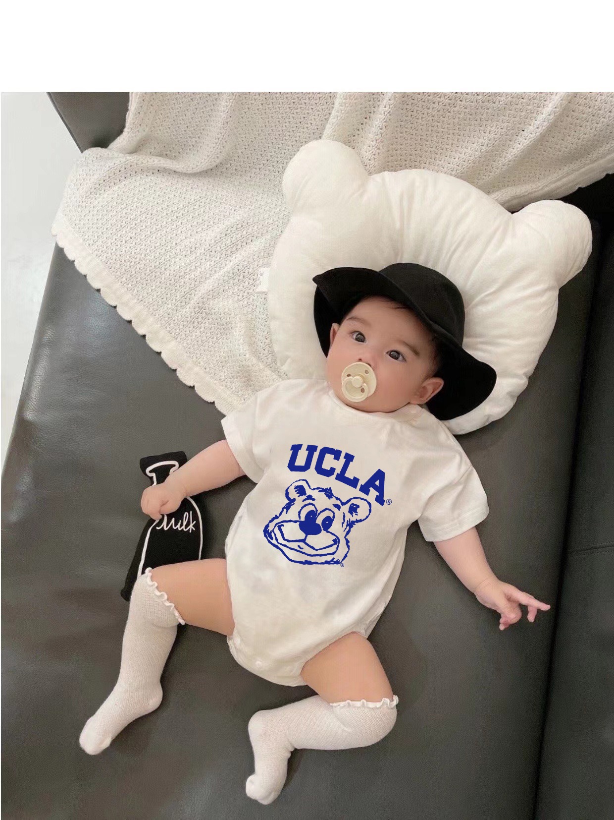 親子ペアルック アメカジ風 UCLAベア Tシャツ・ロンパース