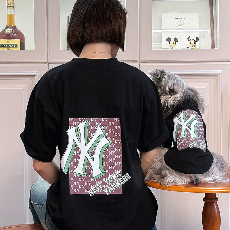 ペットペアルック ベースボール風 NYロゴTシャツ