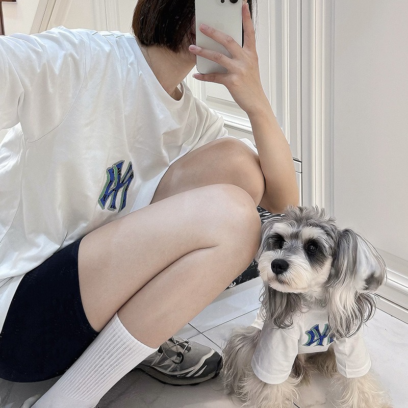 ペットペアルック ベースボール風 NYロゴTシャツ