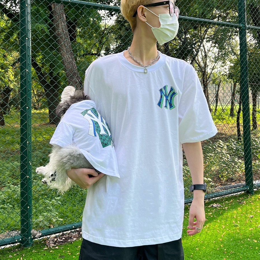 ペットペアルック ベースボール風 NYロゴTシャツ