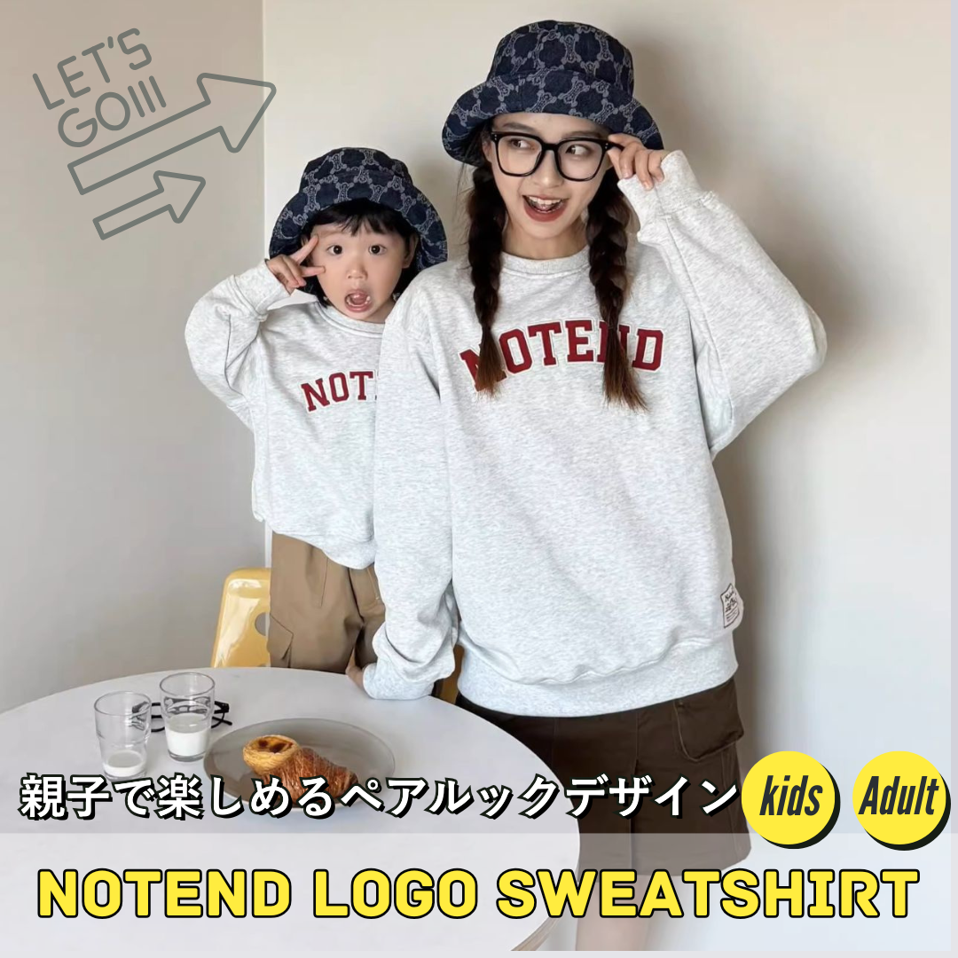 親子ペアルック NOTENDロゴトレーナー