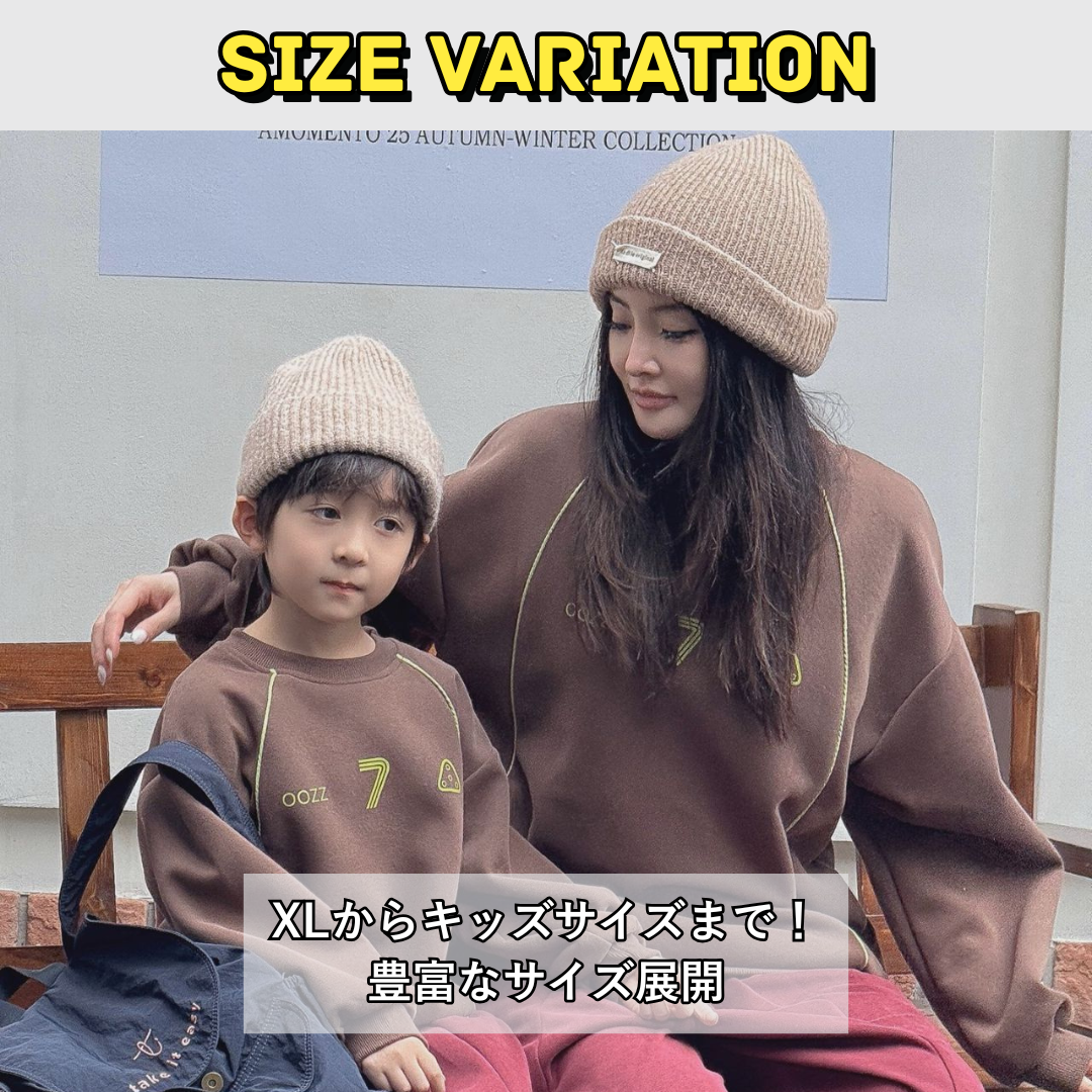 親子ペアルック トレーナー ファミリーお揃い ゆったりスポーツ風
