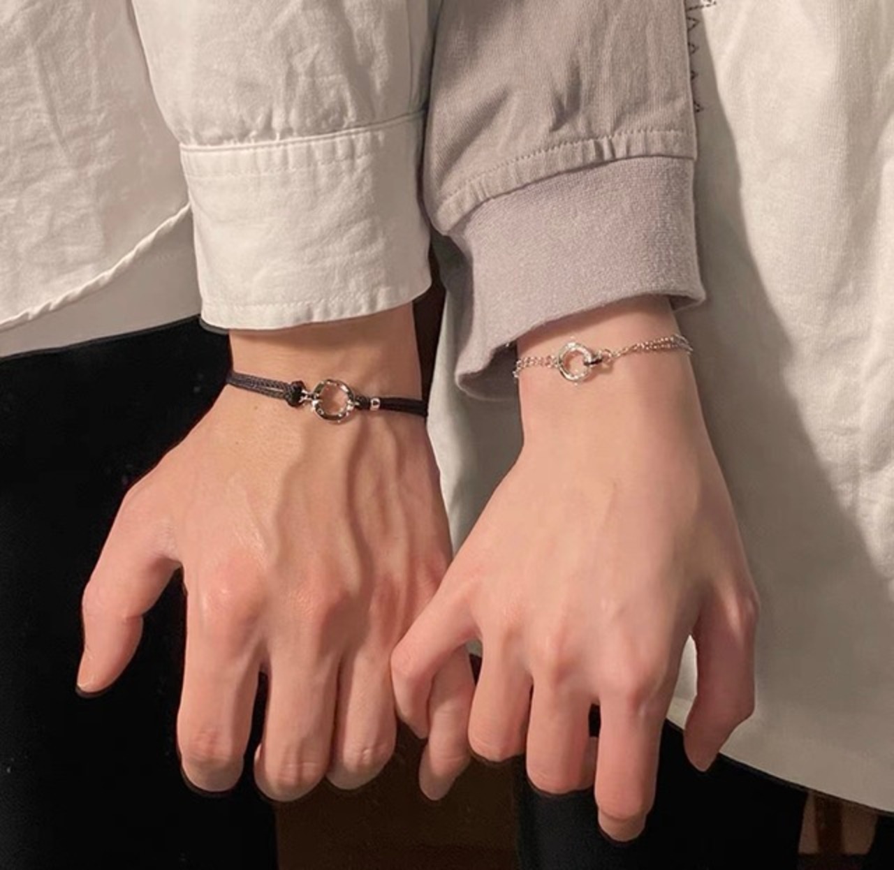 ペアアクセサリー メビウスモチーフ ブレスレット2点セット