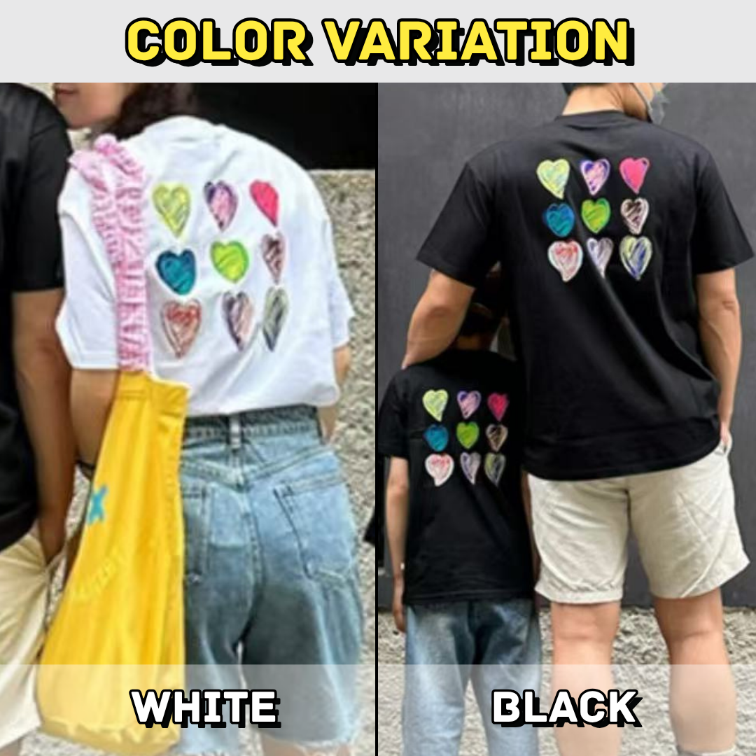 親子ペアルック バックハートTシャツ