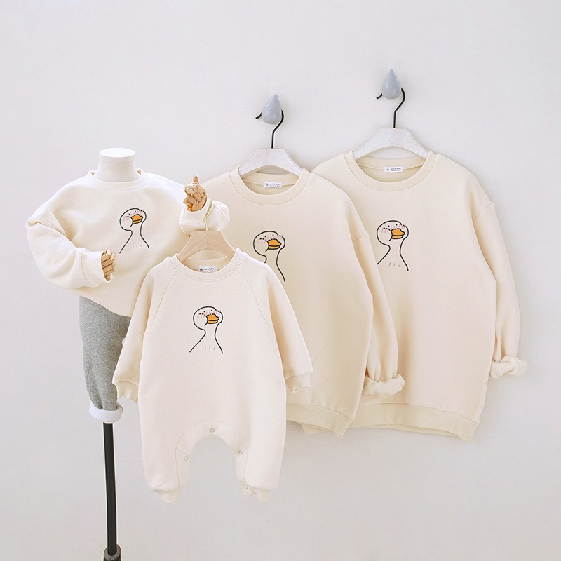 親子ペアルック Soft Duck トレーナー・ロンパース