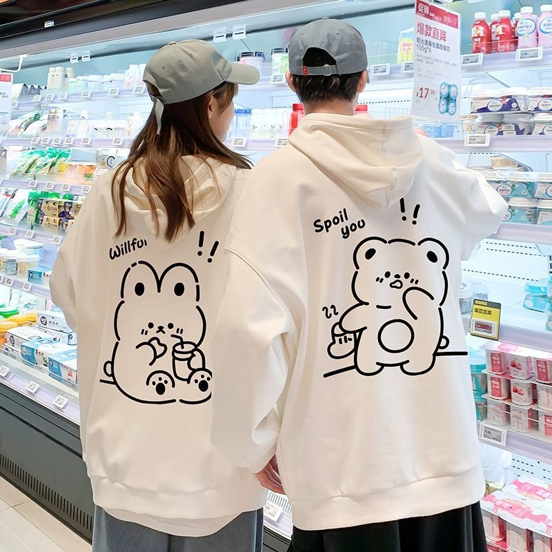 カップルペアルック もぐもぐラビット＆ベアパーカー