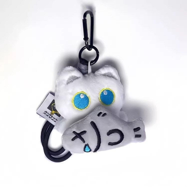 白黒ニャンコ×フィッシュ ペアキーホルダー【2点セット】