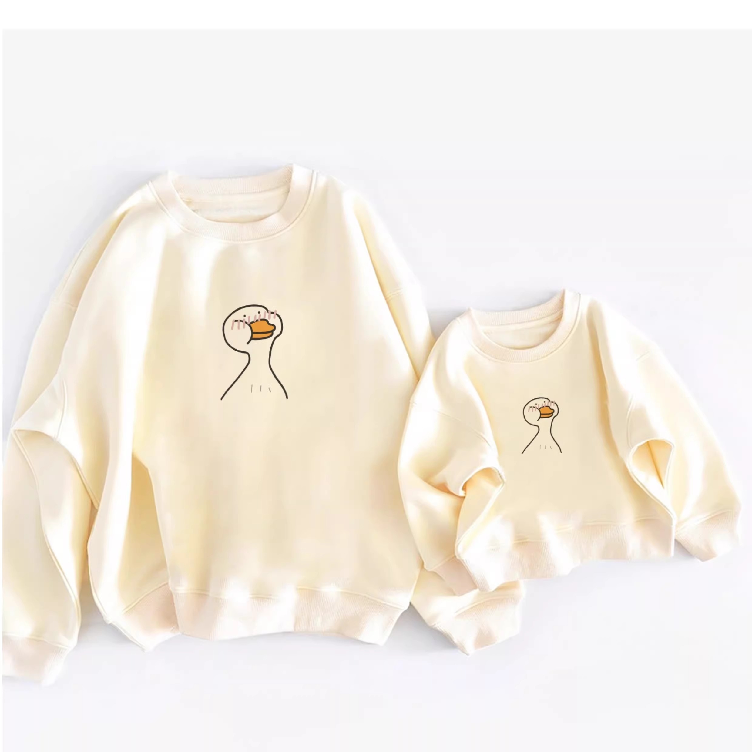 親子ペアルック Soft Duck トレーナー・ロンパース