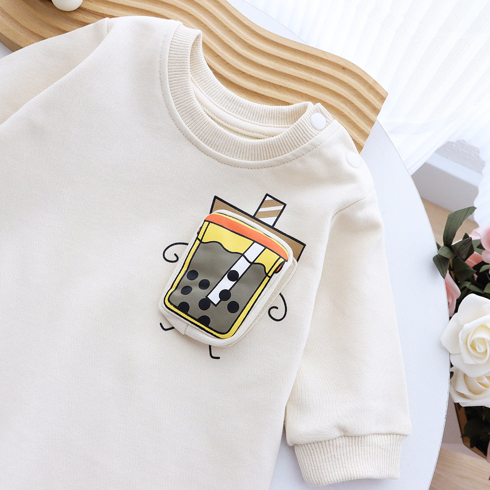 親子ペアルック タピオカミルクティー トレーナー・ロンパース