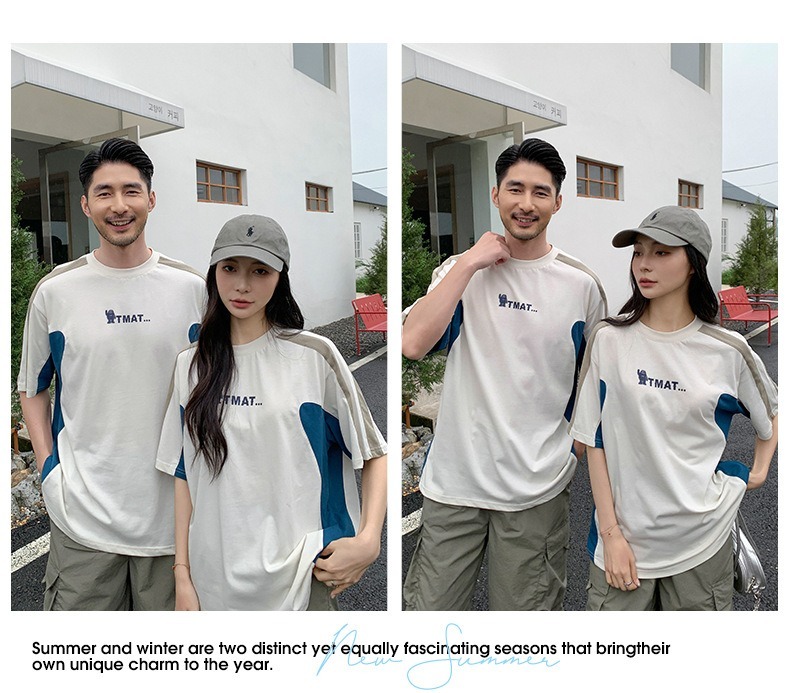 親子ペアルック バイカラー＆ラインデザインTシャツ