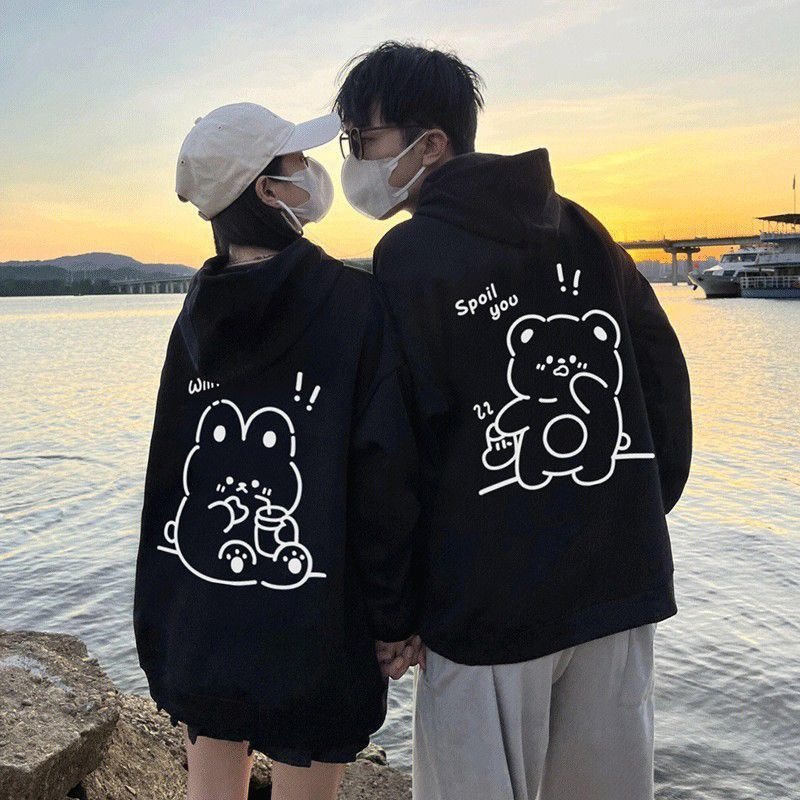 カップルペアルック もぐもぐラビット＆ベアパーカー