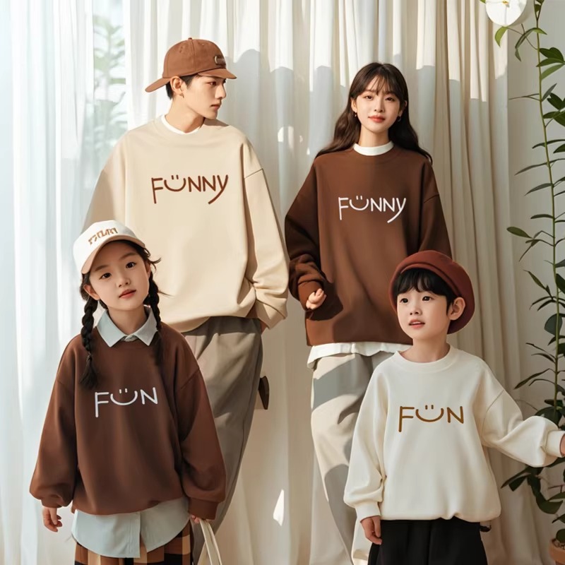 親子ペアルック Funnyスマイル トレーナー・ロンパース