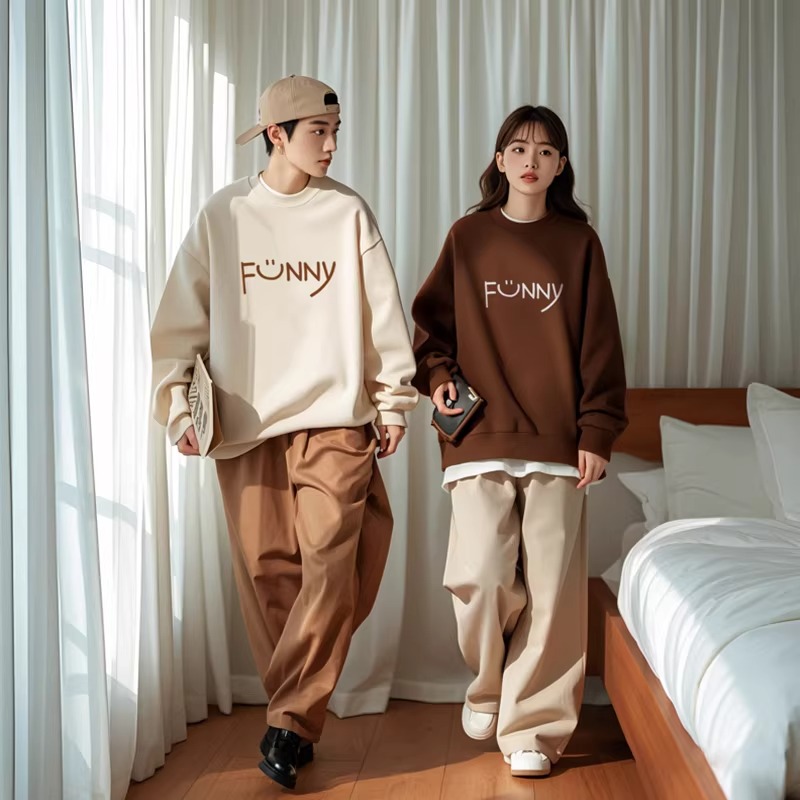 親子ペアルック Funnyスマイル トレーナー・ロンパース