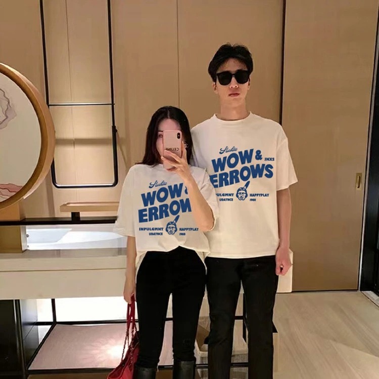 親子ペアルック ヴィンテージ風カレッジTシャツ ～Wow & Arrows～