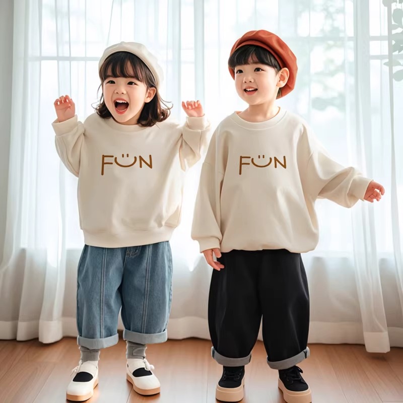 親子ペアルック Funnyスマイル トレーナー・ロンパース