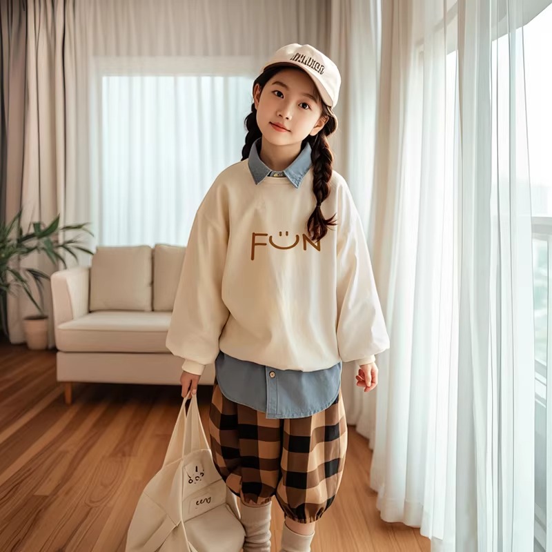 親子ペアルック Funnyスマイル トレーナー・ロンパース