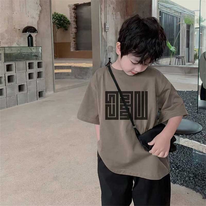 親子ペアルック アーバンジオメトリックロゴ Tシャツ＆ロンパース 