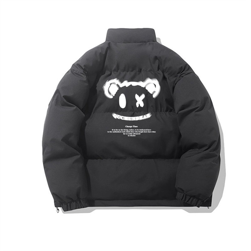 カップルペアルック キュートアイベア 中綿ロングコート