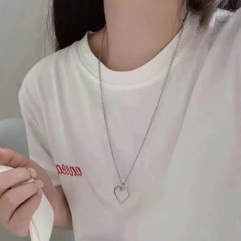 ペアアクセサリー ピクセルハートネックレス 【2点セット】