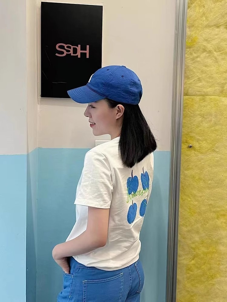 親子ペアルック 爽やか青りんご Tシャツ・ロンパース