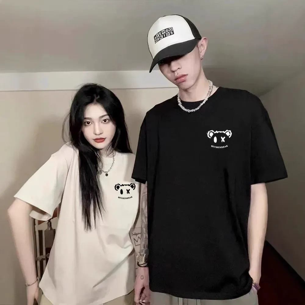 カップルペアルック キュートアイベア Tシャツ 