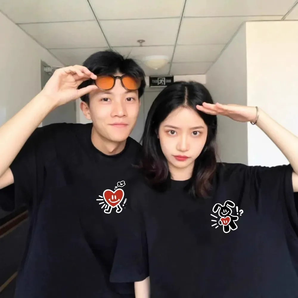 カップルペアルック ふたりを結ぶ ラビットハートTシャツ