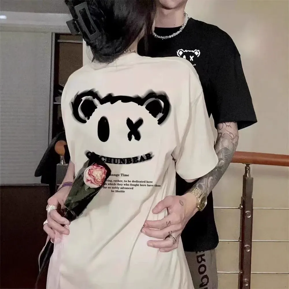 カップルペアルック キュートアイベア Tシャツ 