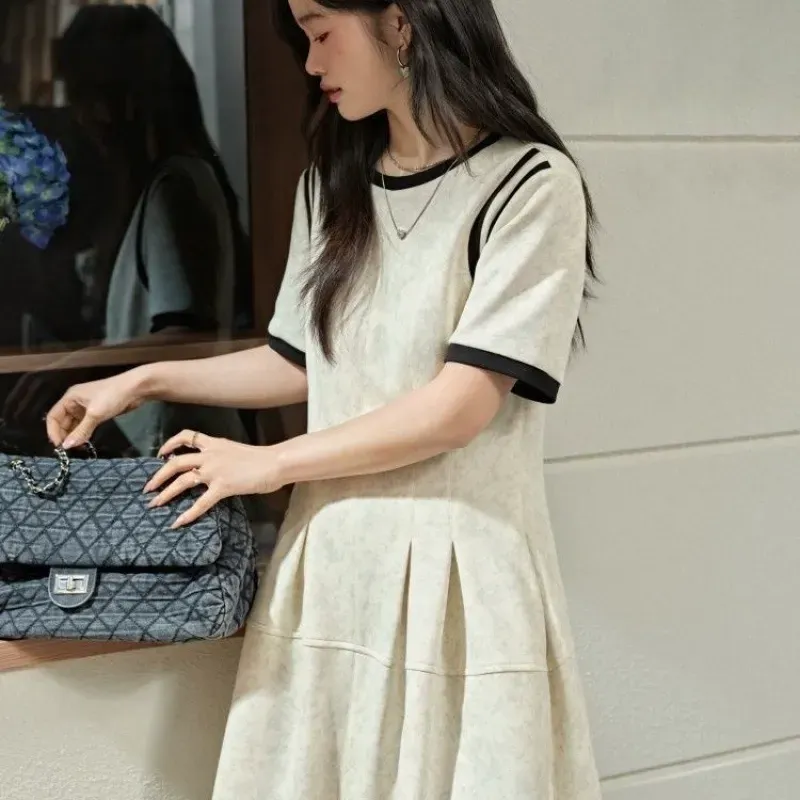 カップルペアルック ラインデザイン Tシャツ・ワンピース