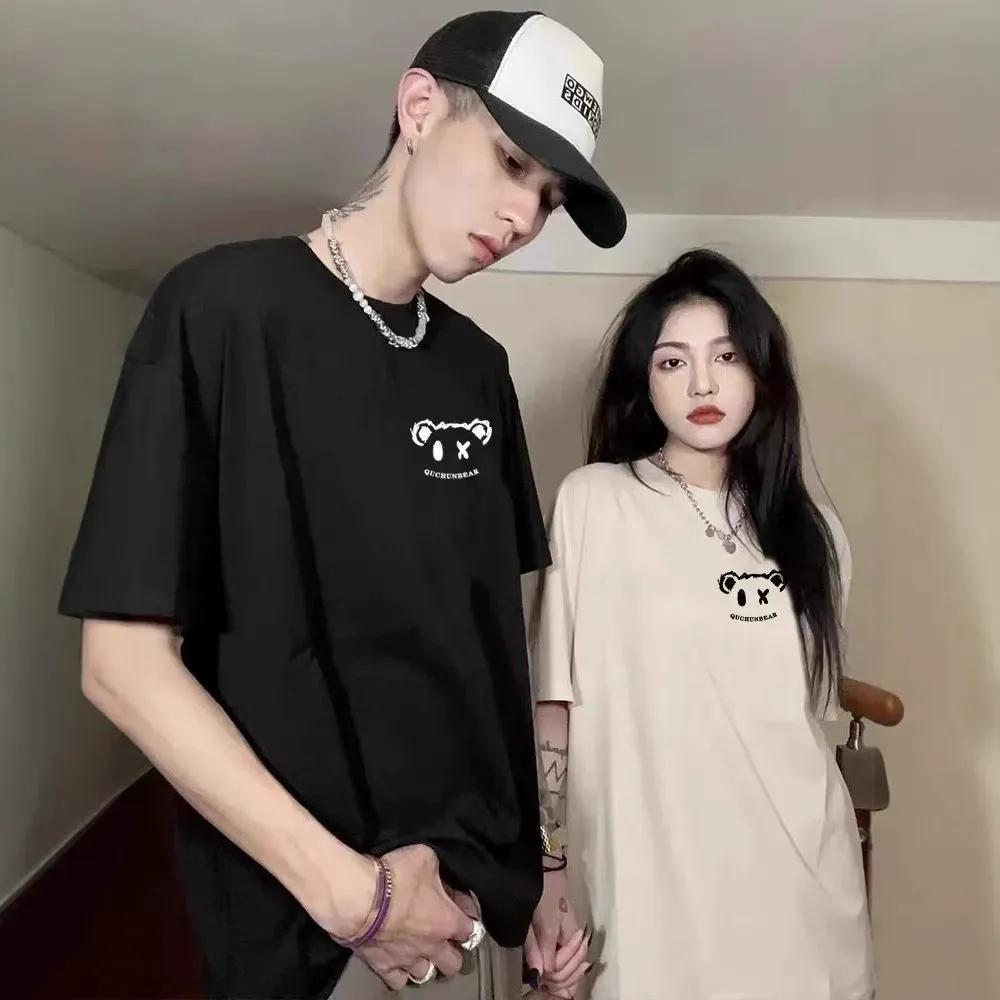 カップルペアルック キュートアイベア Tシャツ 