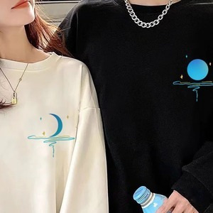 カップルペアルック ブルームーントレーナー