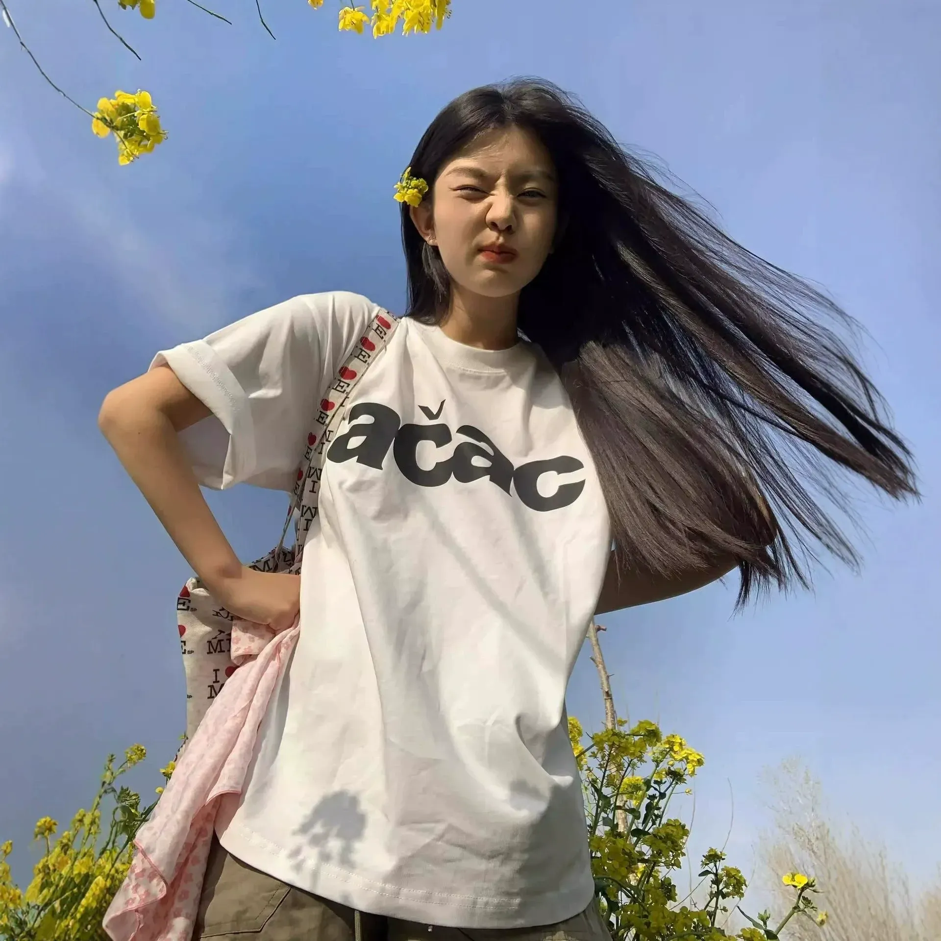 カップルペアルック acac ビッグロゴ オーバーサイズTシャツ