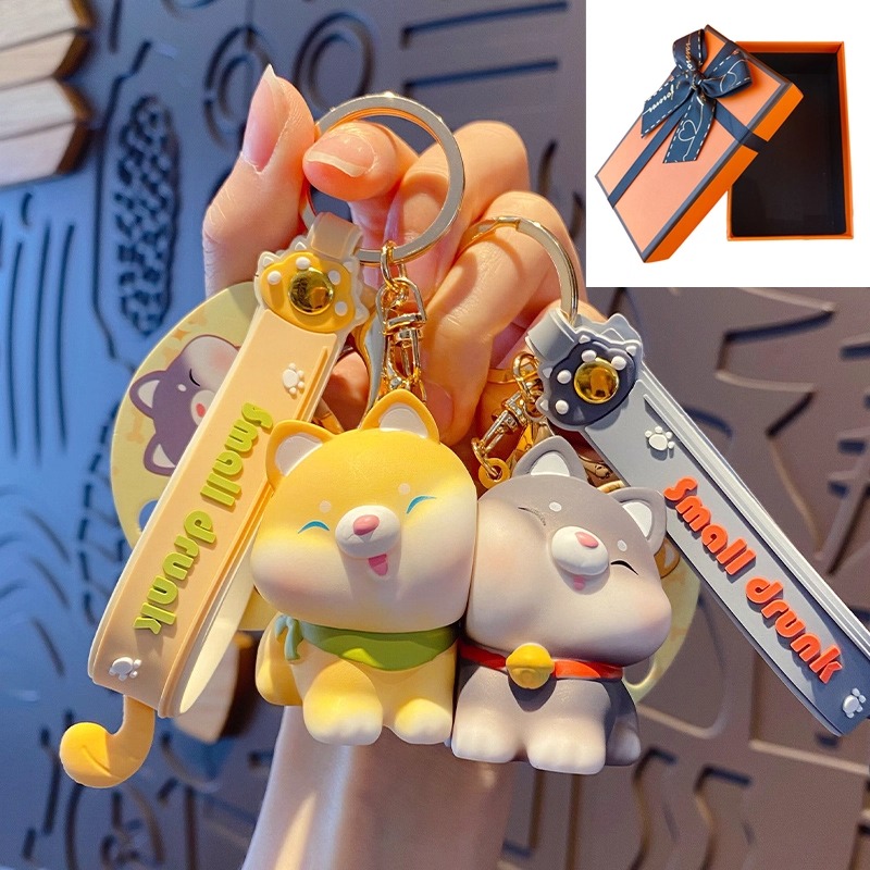 スマイル柴犬ペアキーホルダー【2点セット】