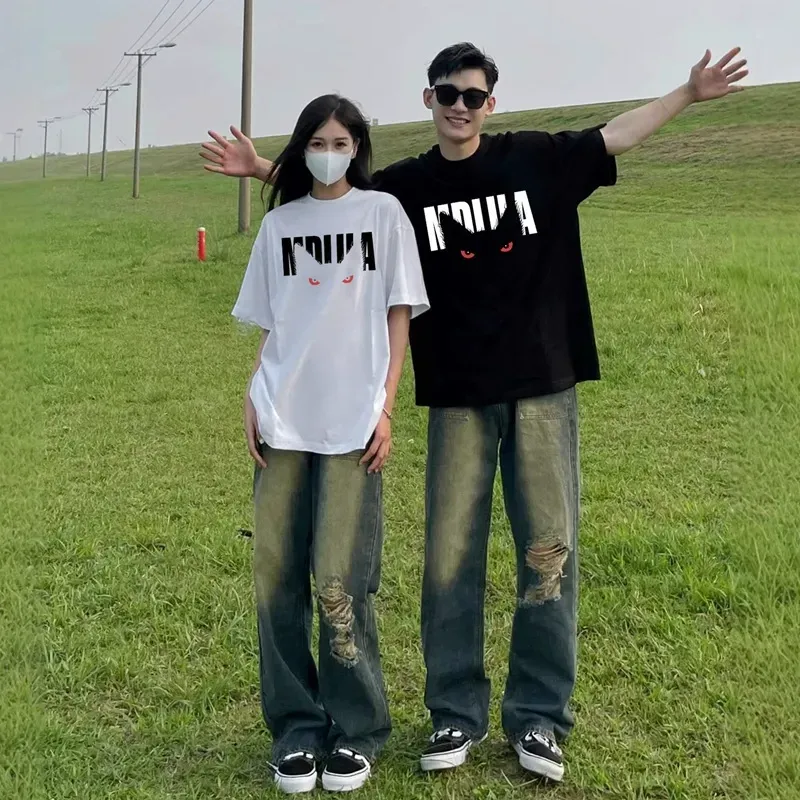 カップルペアルック【Shadow Eyes】モノトーンビーストTシャツ