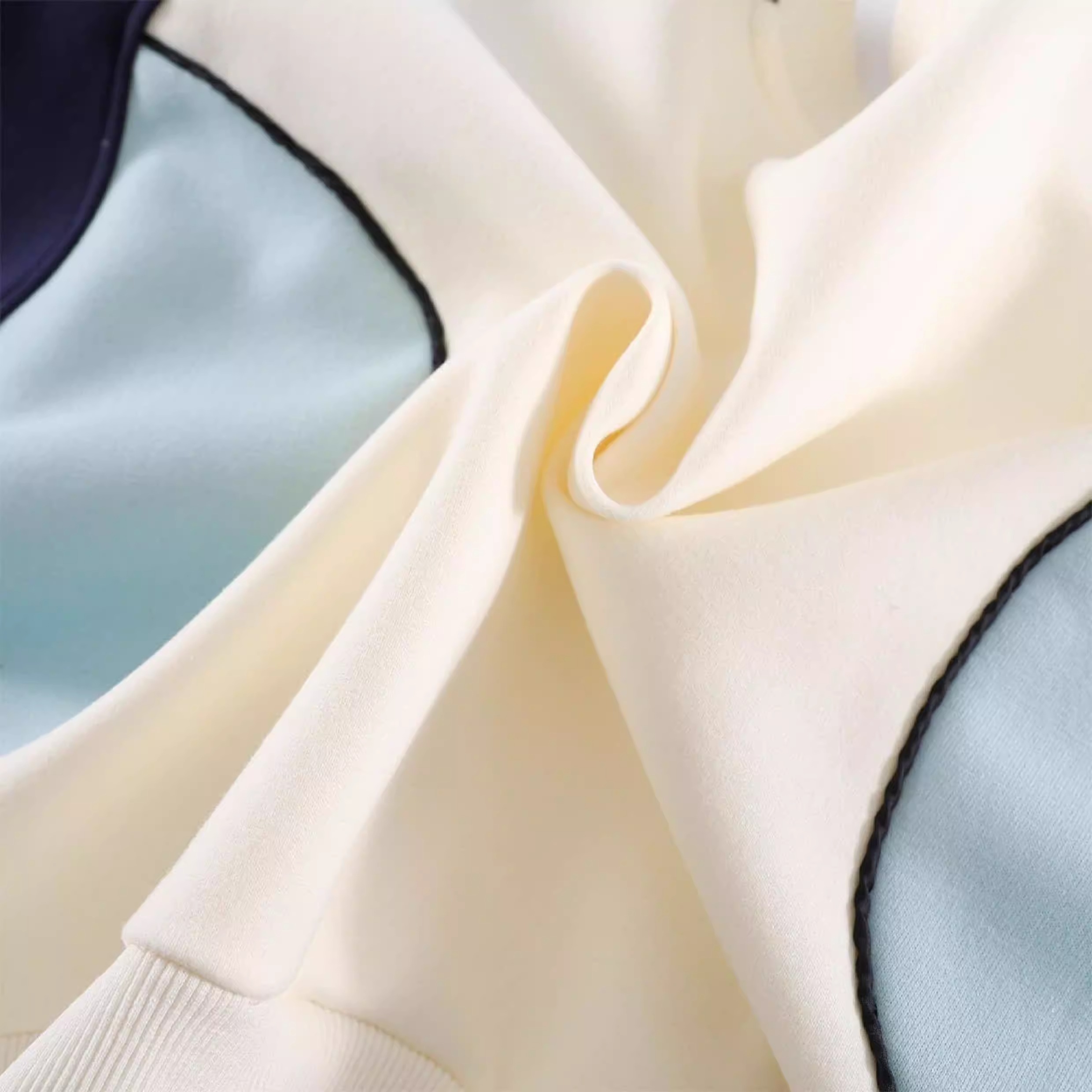 親子ペアルック バイカラーサイドライン ロゴトレーナー