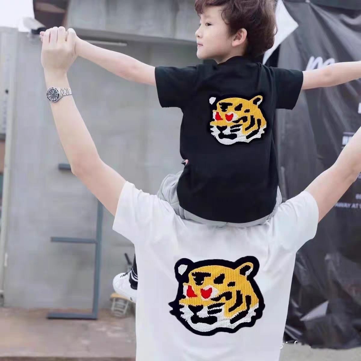 親子ペアルック タイガースマイルTシャツ