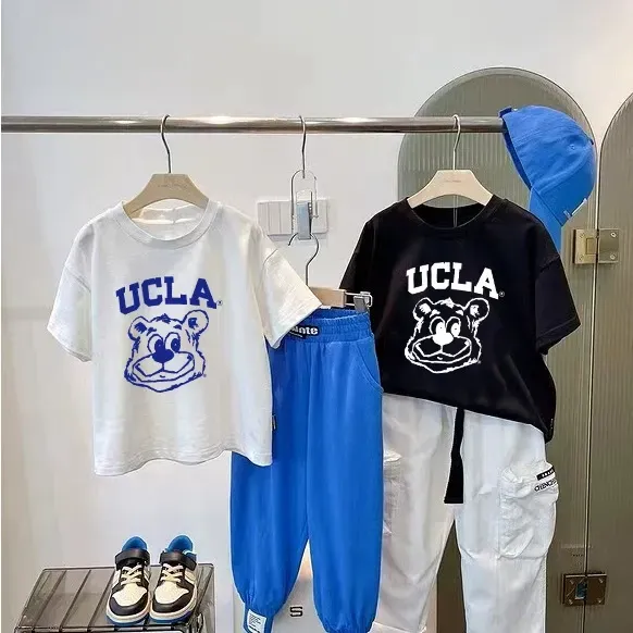 親子ペアルック アメカジ風 UCLAベア Tシャツ・ロンパース