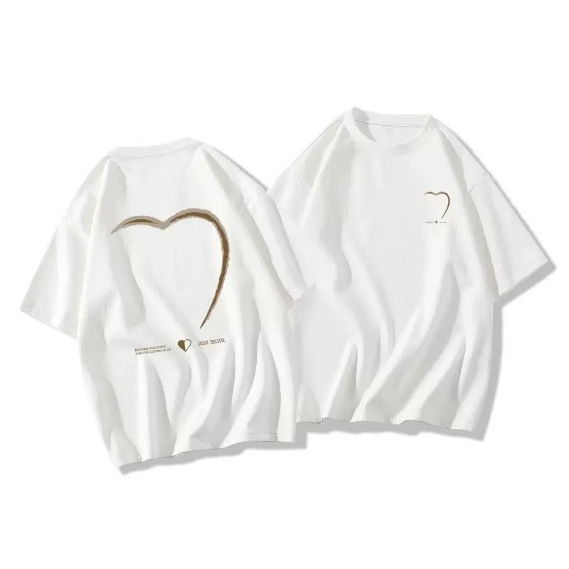 カップルペアルック つながるハートTシャツ