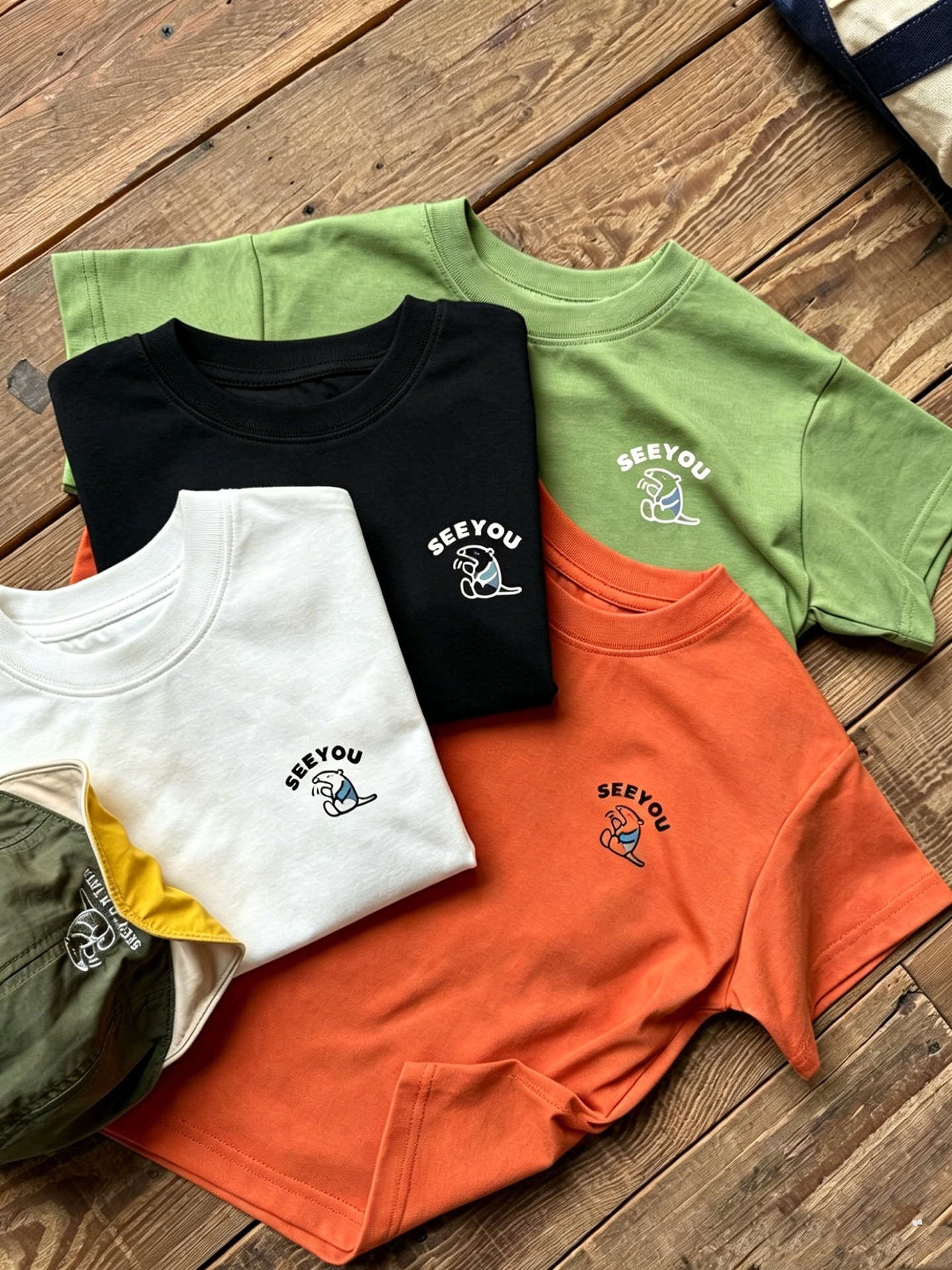 親子ペアルック キャンプアニマルTシャツ