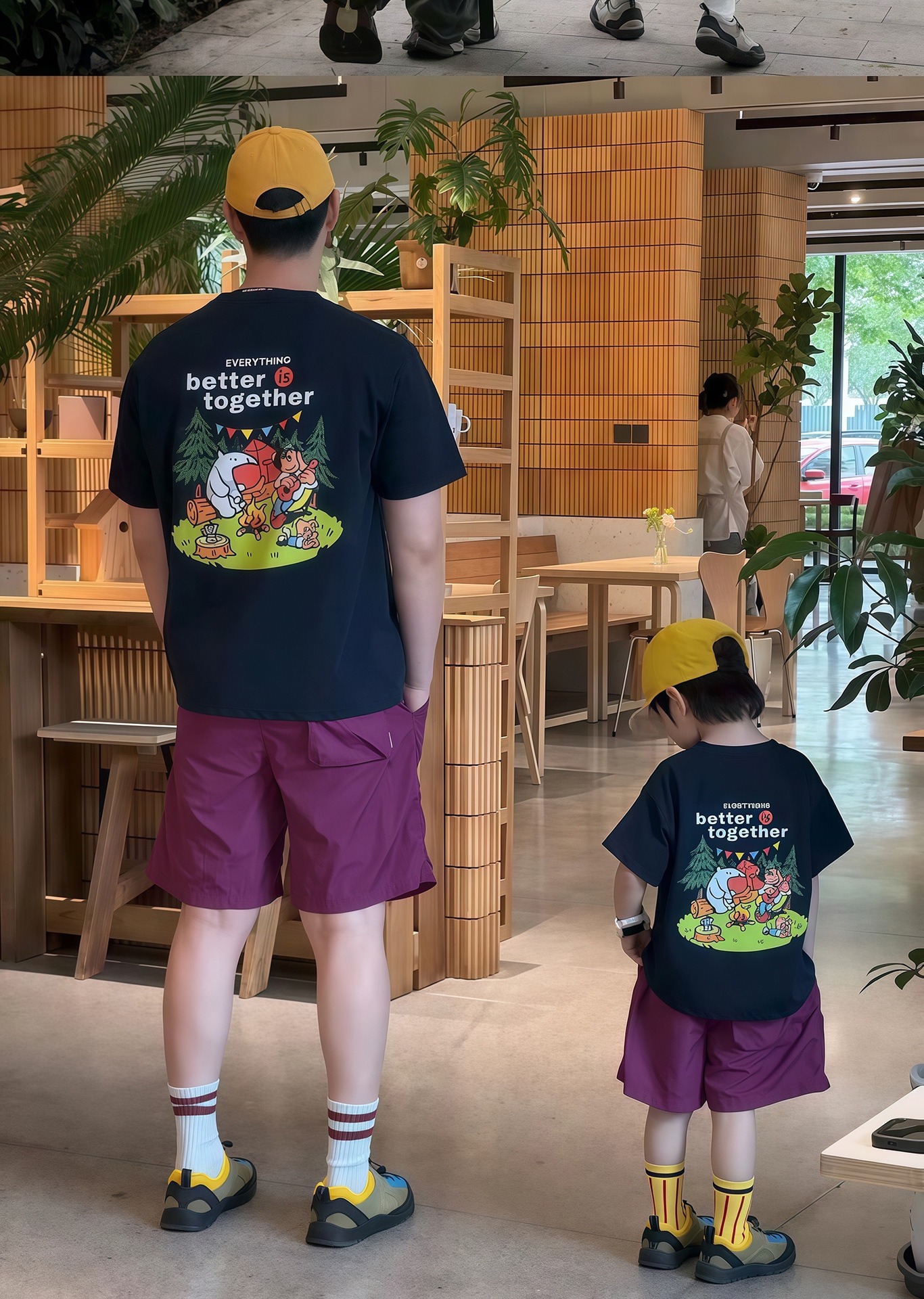 親子ペアルック キャンプアニマルTシャツ