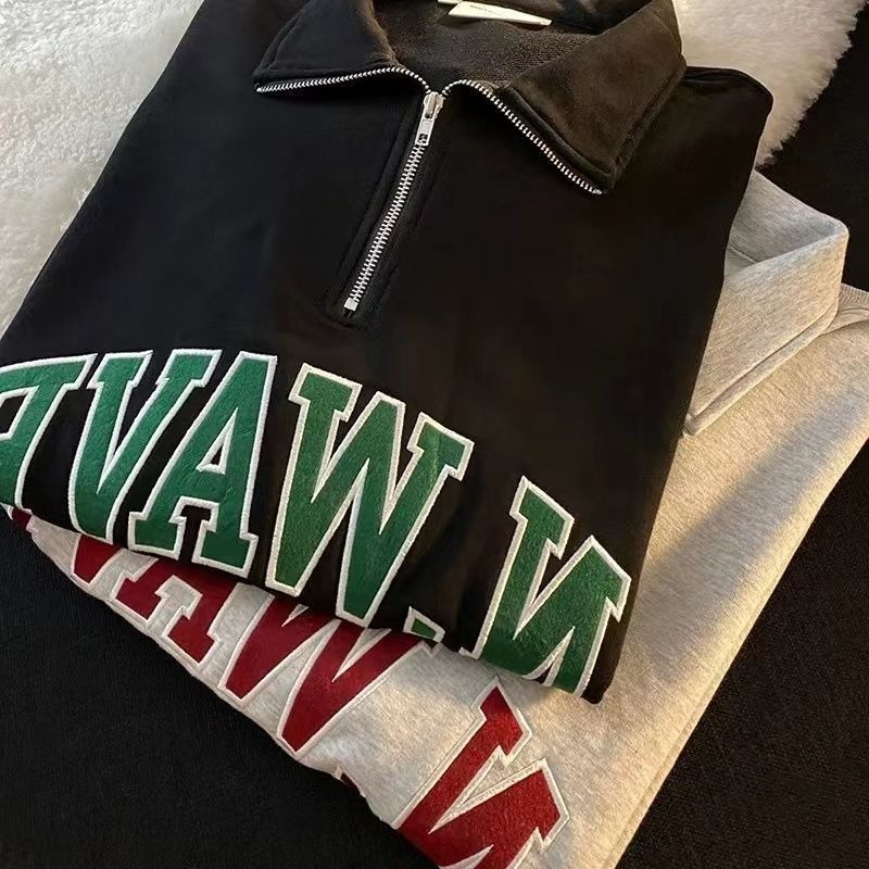 双子コーデ ペアルック ジップ付きトレーナー