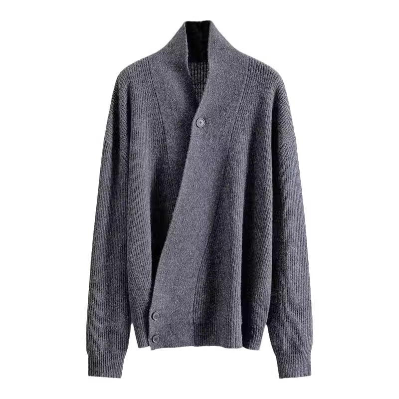 カップルペアルック ショールカラー クラシカルニットカーディガン