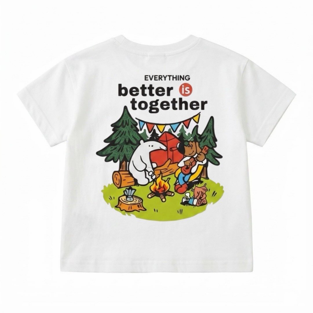 親子ペアルック キャンプアニマルTシャツ