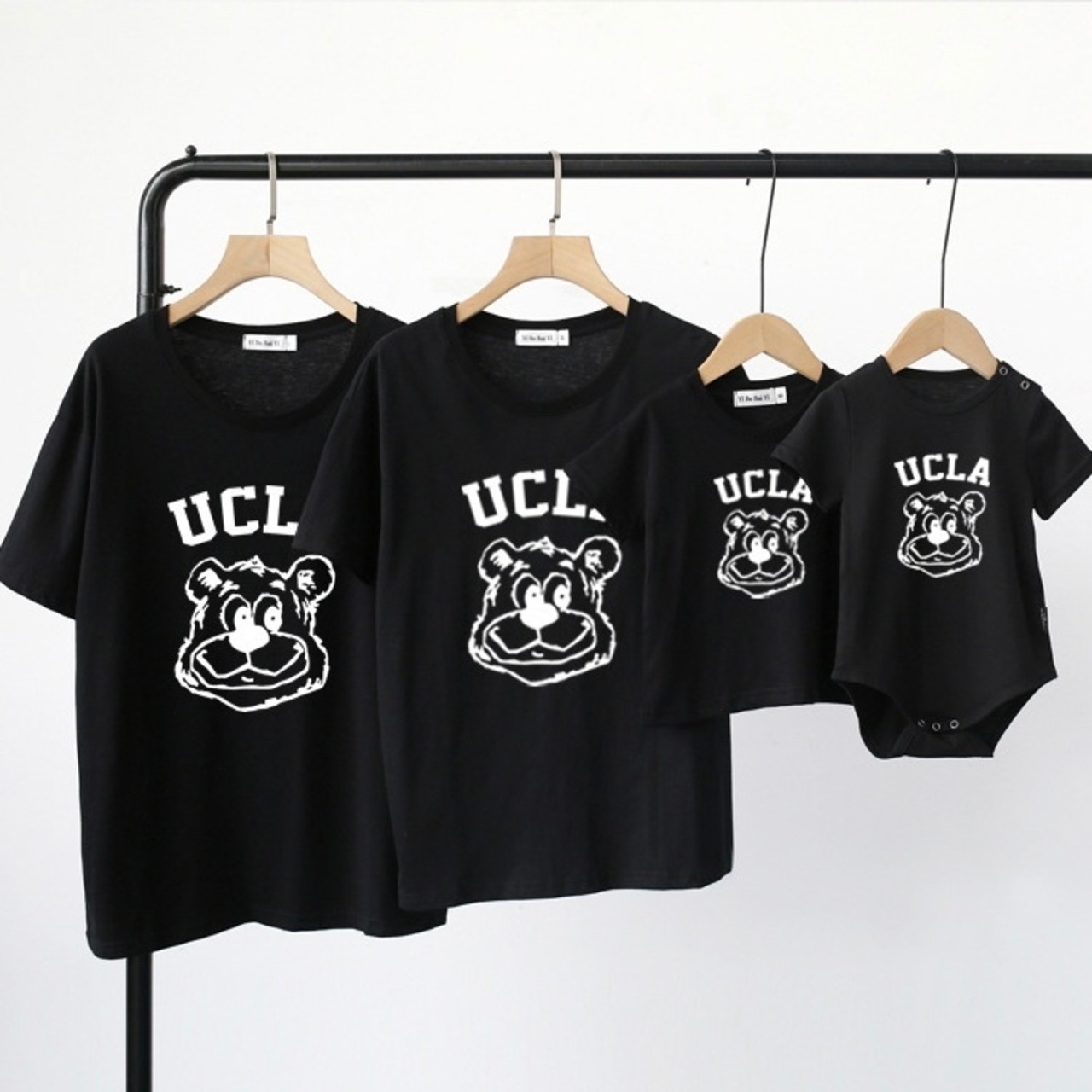 親子ペアルック アメカジ風 UCLAベア Tシャツ・ロンパース