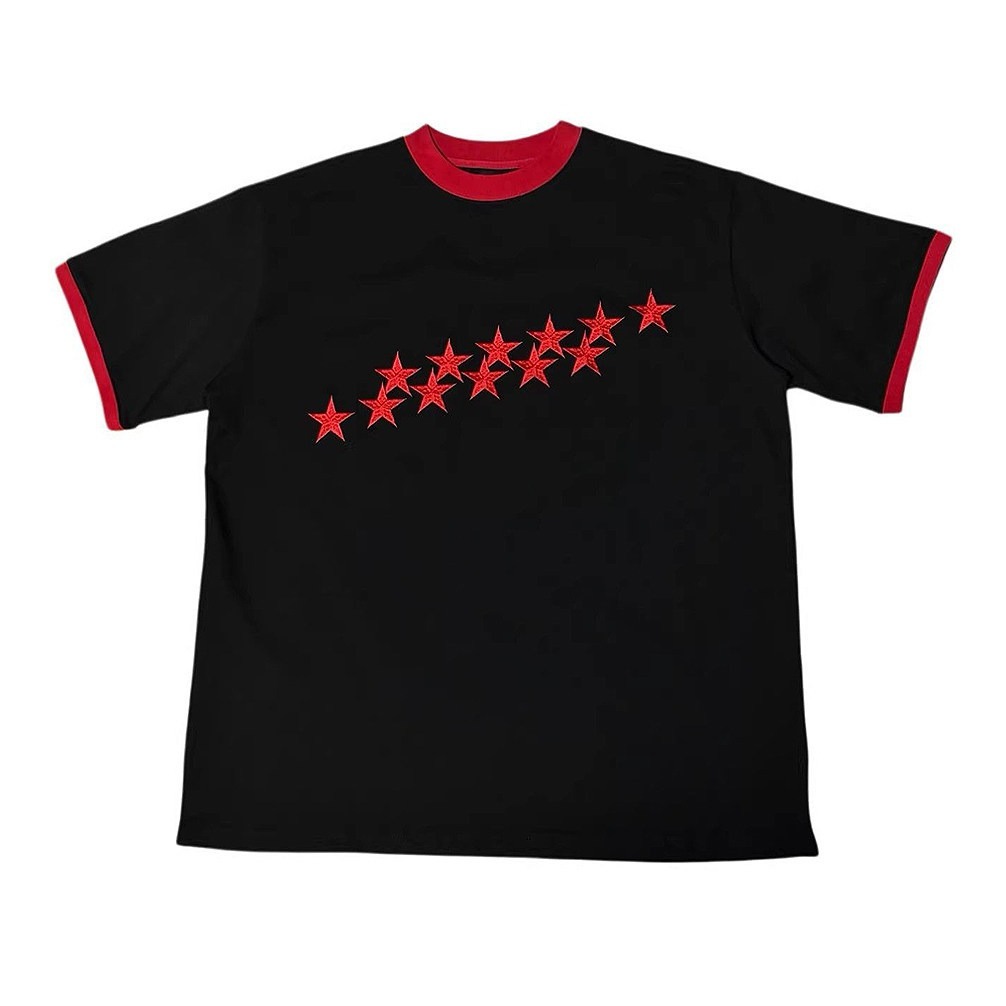 カップルペアルック シューティングスター 配色Tシャツ