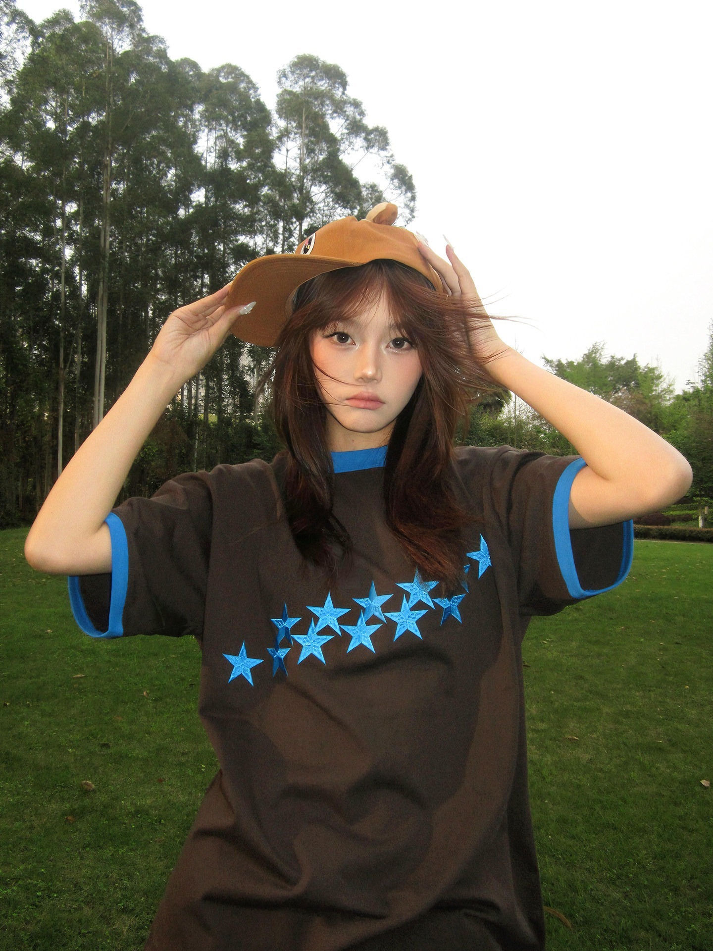 カップルペアルック シューティングスター 配色Tシャツ