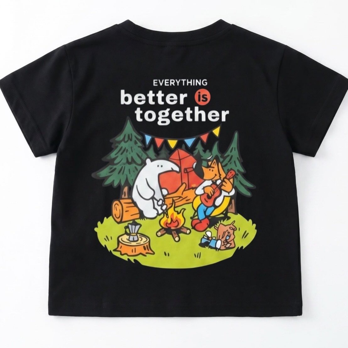 親子ペアルック キャンプアニマルTシャツ