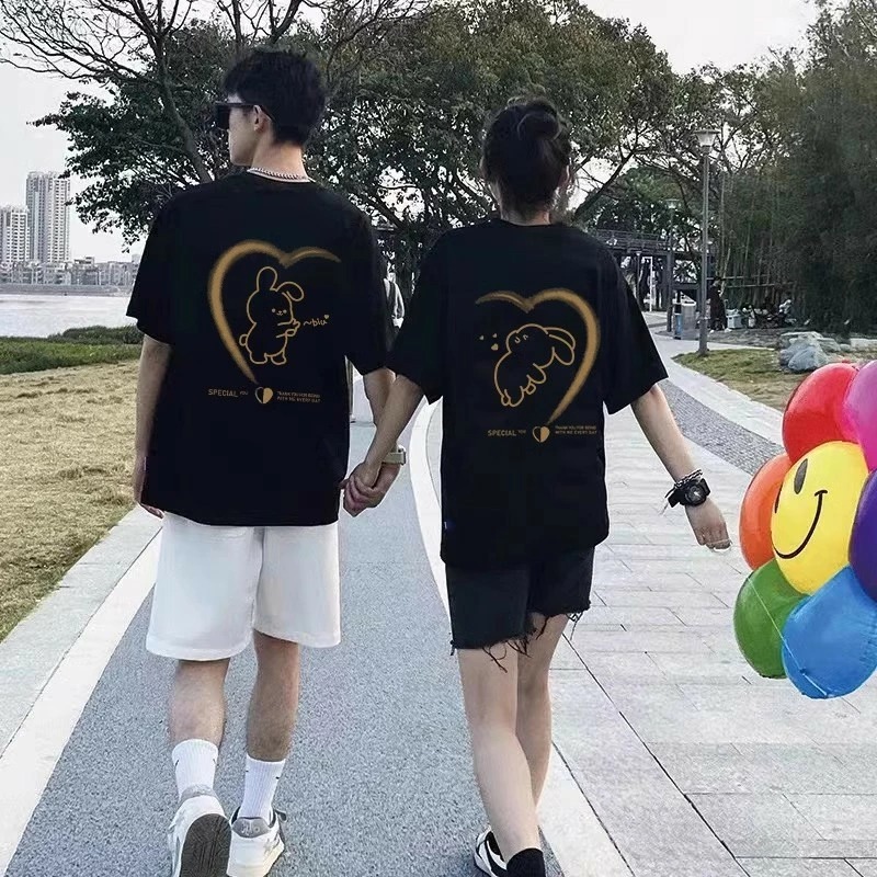 親子ペアルック 家族でつながるハート＆うさぎ Tシャツ