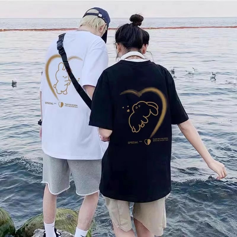 親子ペアルック 家族でつながるハート＆うさぎ Tシャツ