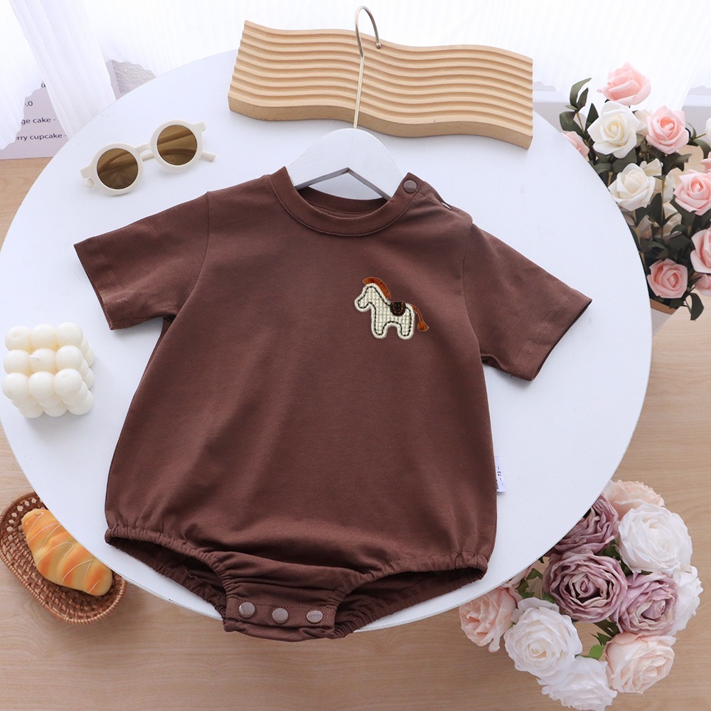 親子ペアルック ほっこり木馬 ナチュラルTシャツ・ロンパース